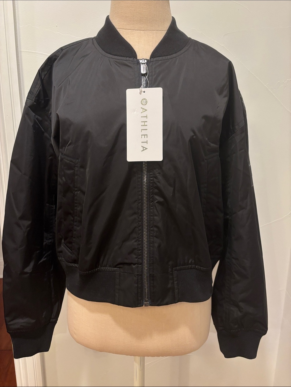 Athleta Black Bomber Jacket